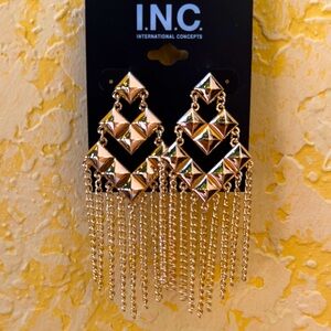 INC International Concepts Gold Geometric Dangle Earrings